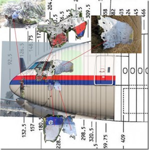 Einmessung der zerschossenen Teile Cockpit MH 017